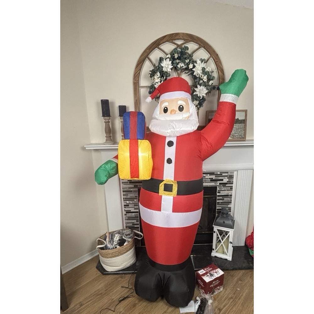 Inflatable Lighted Santa Claus 8 Ft Christmas Blow Up Presents Outdoor Decor
